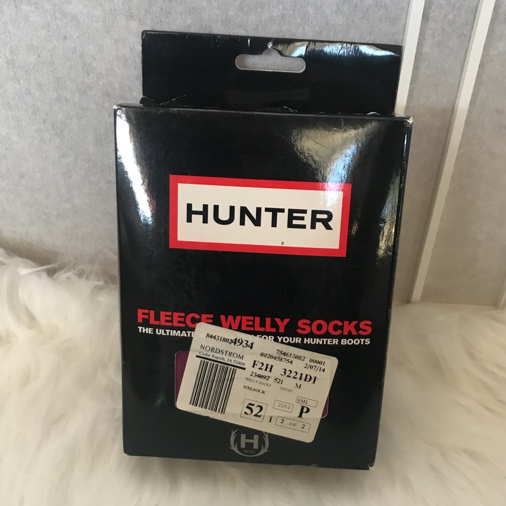 NWT!đź’ĄHunter Tall Fleece Welly Socks in Magenta - Picture 5 of 5